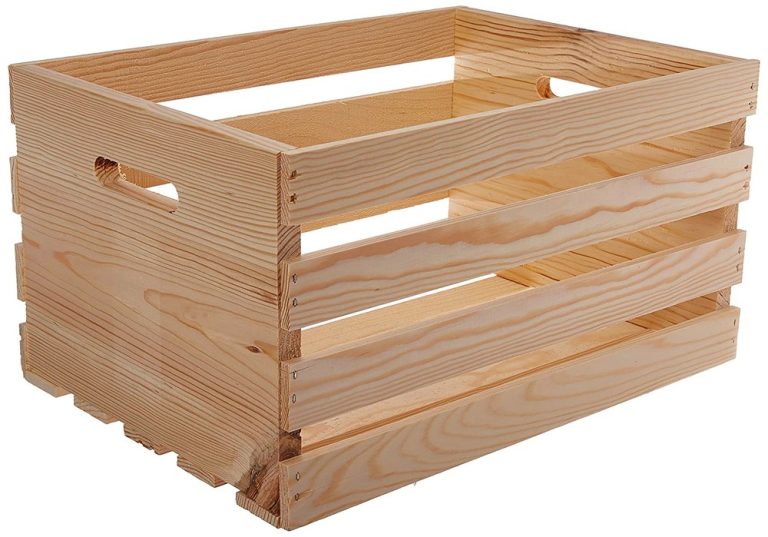 Explain wooden crate with handle